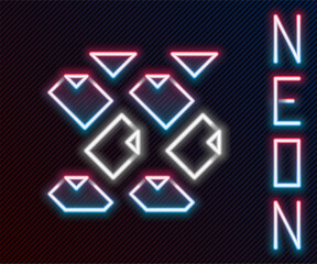 Aufkleber - Glowing neon line Data stream icon isolated on black background. Colorful outline concept. Vector