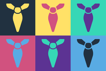 Poster - Pop art Tie icon isolated on color background. Necktie and neckcloth symbol. Vector