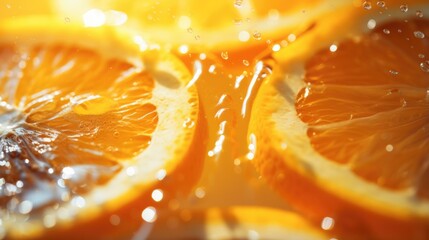 Wall Mural - Orange Juice Overflow in macro shot - stock concepts