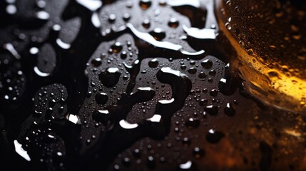 Irish Black Beer Overflow in macro shot - stock concepts