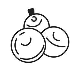 Poster - Cranberries monochrome flat vector object. Wild berries. Editable black and white thin line icon. Simple cartoon clip art spot illustration for web graphic design