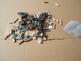 Assembly kit for furniture. Spare parts for furniture assembly.