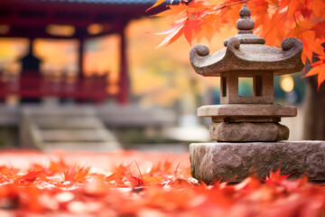 Wall Mural - autumn foliage at a japanese temple