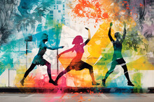 Street Dance Sports Illustration, Colorful Art, Vector, Grunge Designs Style. Splash. 