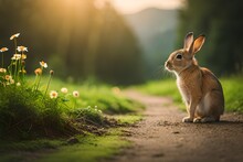 Rabbit On The Meadow
