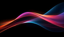 Vivid abstract art with blue and red waves against a black background, showcasing dynamic contrast and fluidity