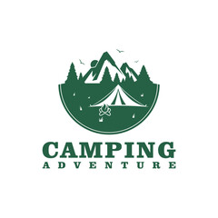 Wall Mural - Camping logo design Template. Camping Adventure logo vector illustration.