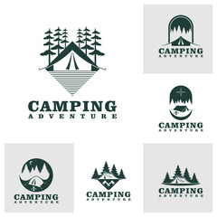 Wall Mural - Set of Camping logo design Template. Camping Adventure logo vector illustration.