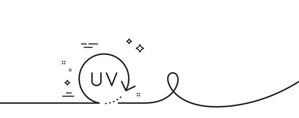 Poster - uv protection cream line icon. continuous one line with curl. skin care sign. cosmetic change symbol