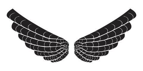 Wall Mural - wings icon. black icon of wings on white background. wings logo design.