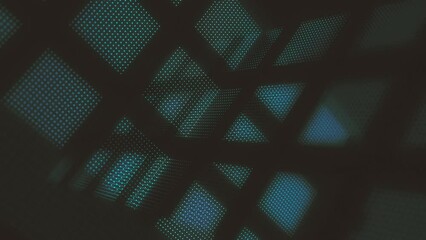 Poster - Minimal Digital Grid 3d Rotating/ 4k animation of an abstract digital grid technology background with glowing leds in a rotation motion