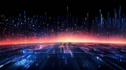 Data Technology Seamless Background, Abstract Digital Network