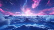 Leinwandbild Motiv 3d render, abstract fantasy background of colorful sky with neon clouds
