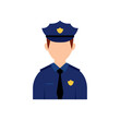 Isolated abstract colored male police officer character Vector