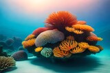 Fototapeta Do akwarium - coral reef in sea