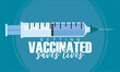 Isolated syringe vaccines save lives poster Vector