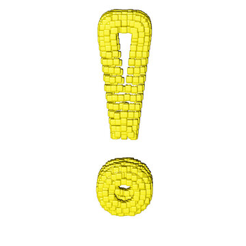 Symbol made of yellow cubes
