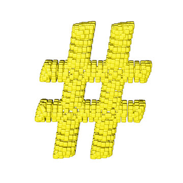 Symbol made of yellow cubes