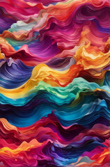 A colorful waves abstract of digital network background.