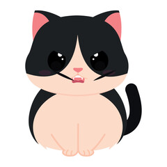 Poster - Isolated cute angry cat character Vector