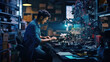 © redflower - A programmer is operating the latest technology machine