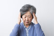 Senior woman with headache