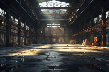 Interior of an old empty warehouse