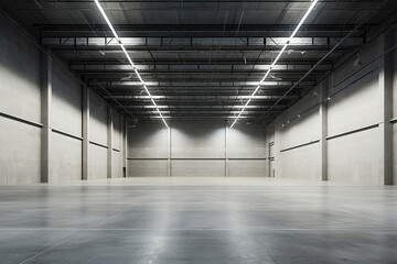 Interior of empty and clean modern warehouse