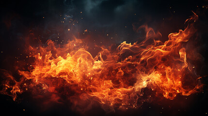 Wall Mural - Blazing fire background