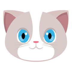 Wall Mural - Isolated cute cat animal character avatar Vector