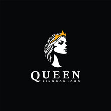 Lady Queen Beauty Face Vector Logo Illustration