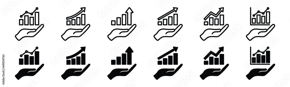 Data analytics icons set. Analysis, infographic icon symbol in line and ...