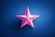 Pink Star On Blue Background
