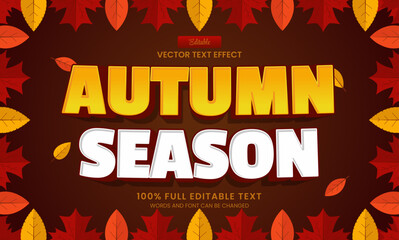 Wall Mural - vector design editable text effect, autumn season bold text