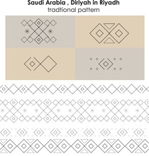 The Abstract Of Sadou Patterns Of Riyadh Saudi Arabia, Editable Stroke