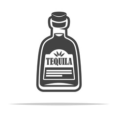 Wall Mural - bottle of tequila icon transparent vector isolated