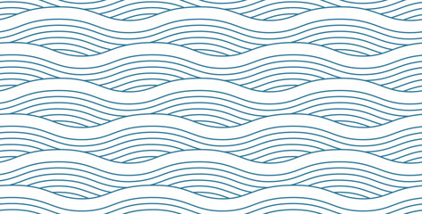 Seamless pattern with blue waves