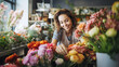 © Tierney - Florist working at her flower shop
