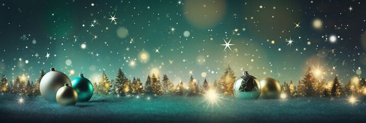 Wall Mural - christmas tree landscape sparkling at night