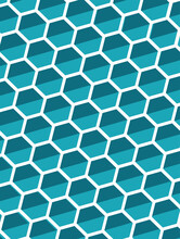 Geometric  Pattern With, Hexagonal, Color, Monochromatic Color, Blue, For Annual Report, Suitable For Booklets. Nice Triangle Composition. Trendy, Wave, Futuristic, Wavy, Wallpaper, Art, Banners.