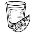 Black and white shot glass cocktail vector art