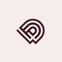 Fototapete - Letter DW or WD logo
