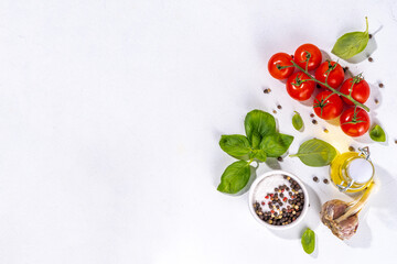 Cooking ingredient white table background