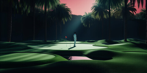 Wall Mural - golf game close up. Generative AI