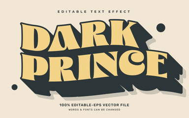 Canvas Print - Dark prince vintage editable text effect template