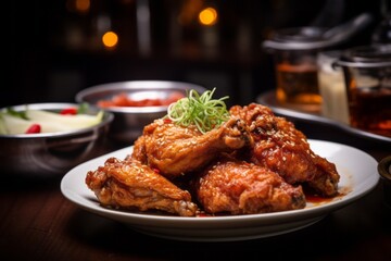 Wall Mural - chicken wings with sauce