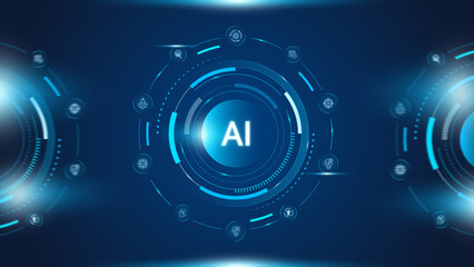 abstract technology background with advantages of artificial intelligence