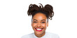 © overrust - black laughing woman with tied up dread locks isolated on transparent background