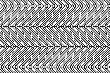 Wall Mural - Black and white abstract patterned background. Linear striped stylized pattern, abstract ornate graphic element, for cover, cards, backgrounds, effects and other design projects.