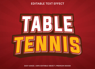 Poster - table tennis text effect template design with 3d style use for business brand and logo